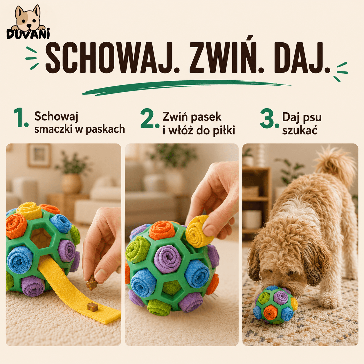 Duvani Węchula - Piłka Węchowa dla Psów na Nudę i Nadmiar Energii